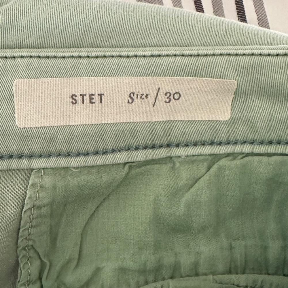 Pilcro and the Letterpress Anthropologie Stet Mid Rise Green Cropped Chinos 30 - Picture 7 of 8